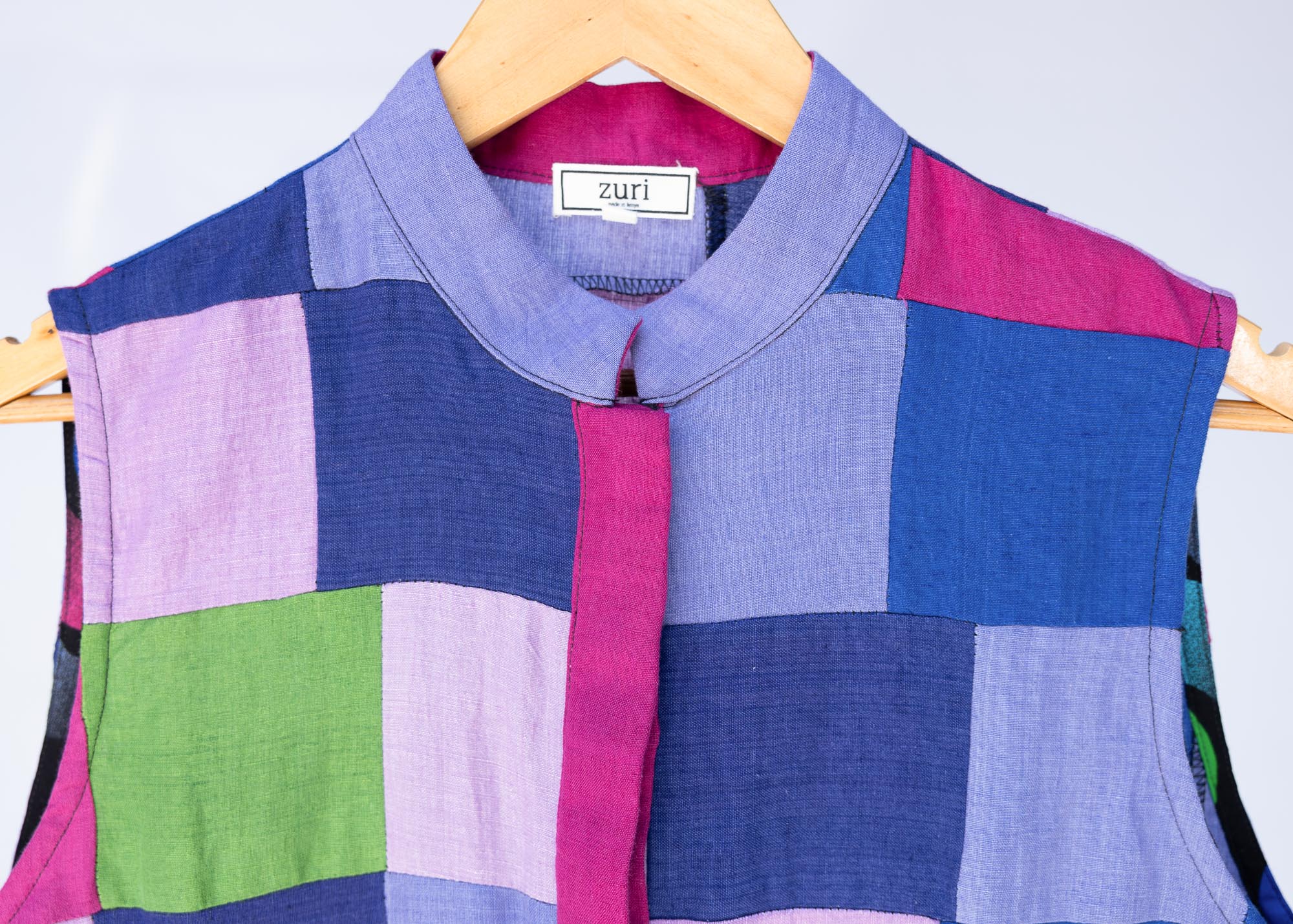 Linen Patchwork Sleeveless Shirt