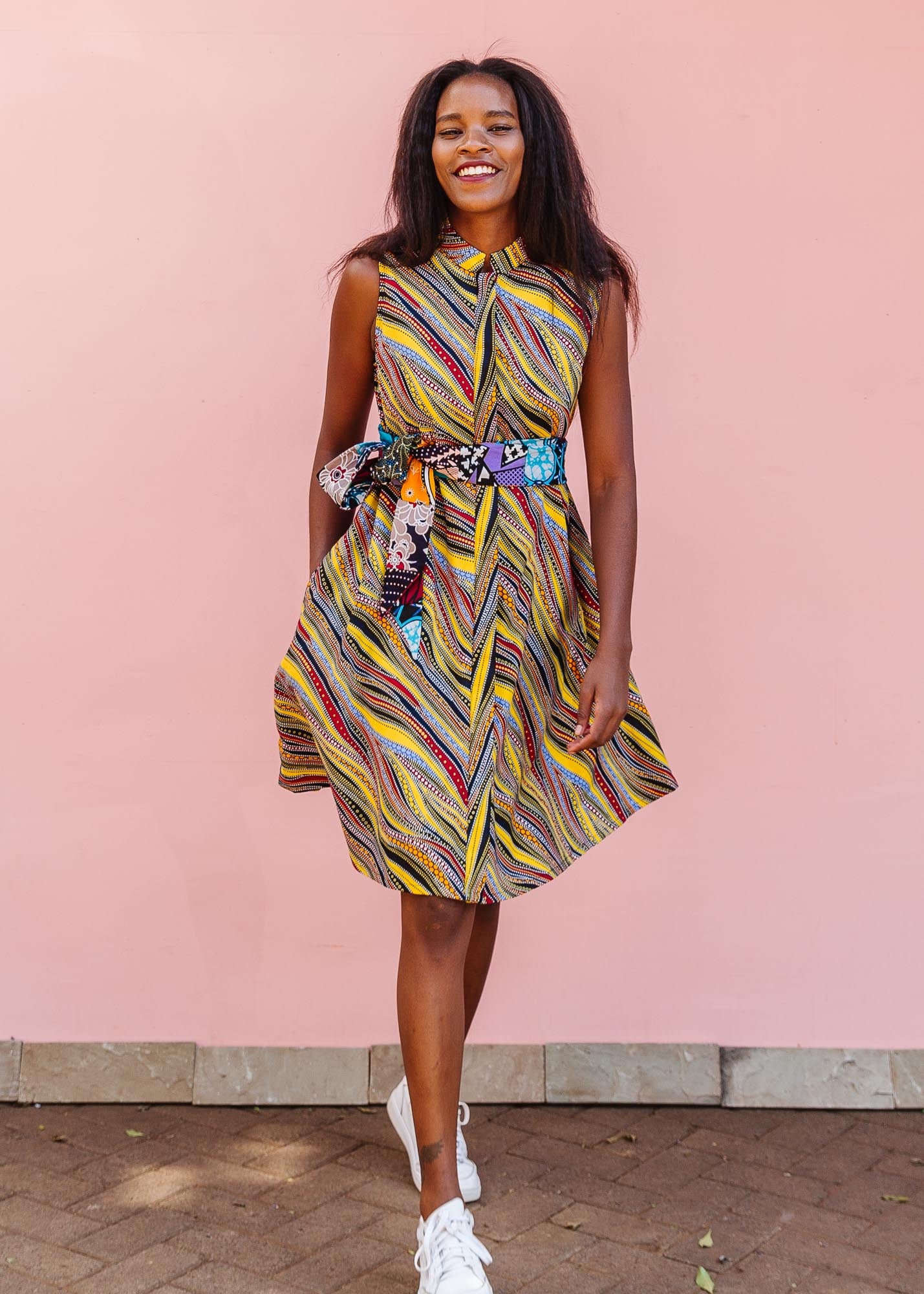 Zuri Women's Go with the Flow African Print Dress, L Zuri Women's Go with the Flow African Print Dress, L