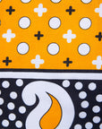 Close up display of  two toned pattern block print 