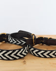 Black and white chevron Masai beaded dog collar