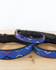 Blue and colorful triangle Masai beaded dog collar