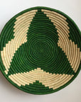 Green flower design woven bowl