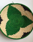 Green flower design woven bowl