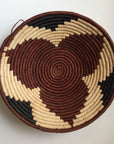 Brown flower design woven bowl
