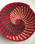 Red and blue swirl woven bowl