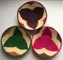 Colorful flower design woven bowl