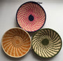 Multicolored woven bowls