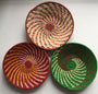 Multicolor swirl woven bowls