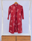 Red floral batik dress