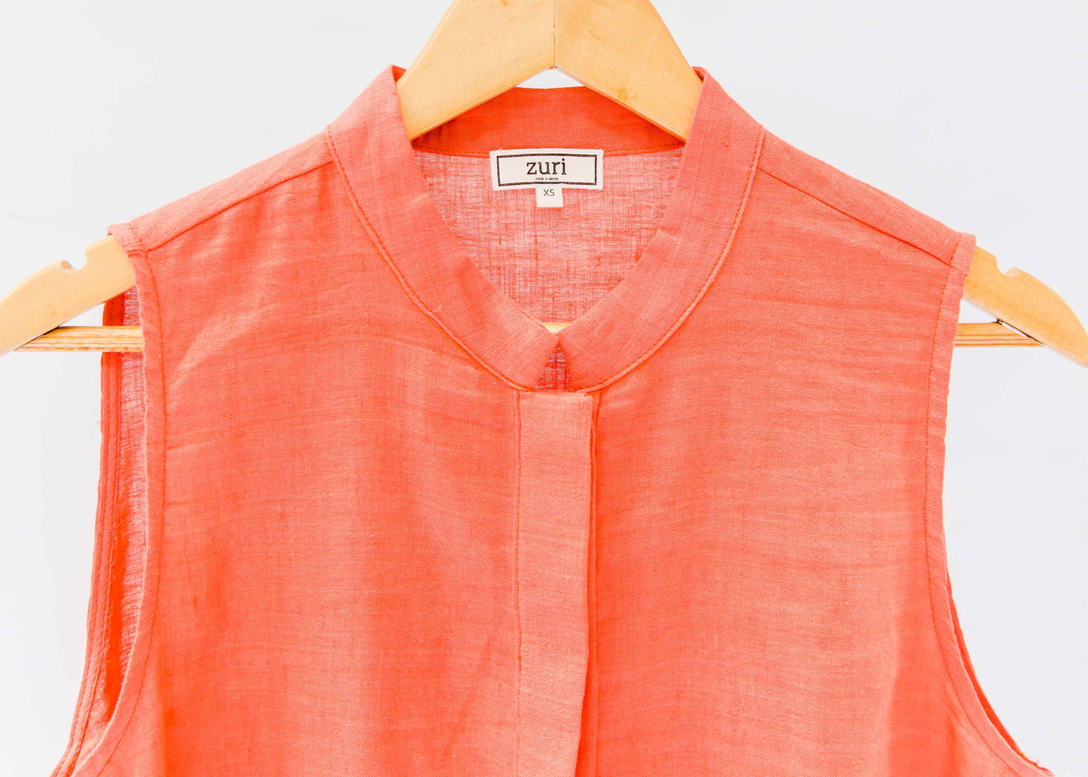 Coral sleeveless dress